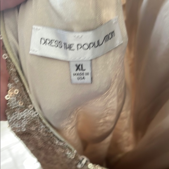 Dress the Population Shimmering Sequin Maxi Dress in Gold - Picture 6 of 11